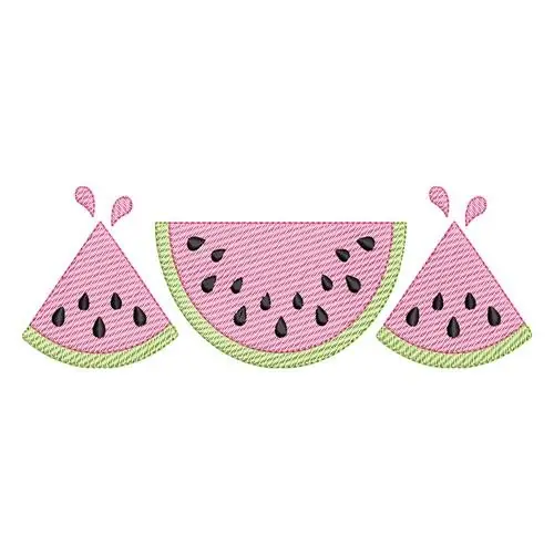Brand New Sketch Fill Watermelon Border Embroidery Design