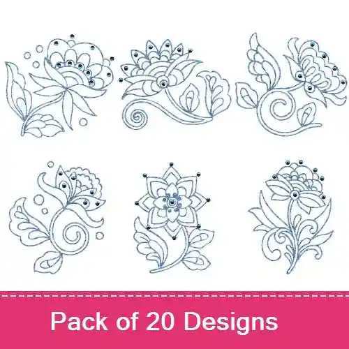 Jacobean Redwork Embroidery design pack by Bunnycup Embroidery, Embroidery Packs on EmbroideryDesigns.com Flash Sale