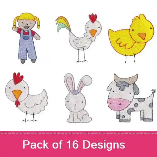 EiEiO Embroidery design pack by Bunnycup Embroidery, Embroidery Packs on EmbroideryDesigns.com Exclusive