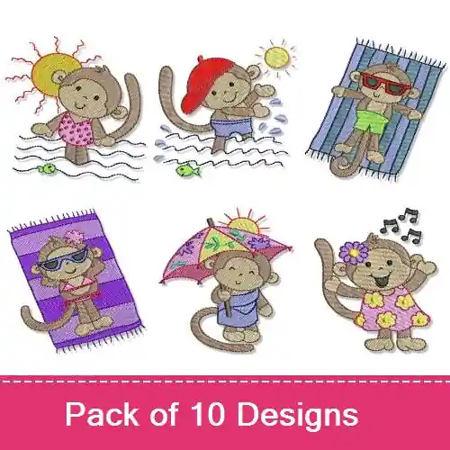 Direct From Factory Monkeying Around Too Embroidery design pack by Bunnycup Embroidery, Embroidery Packs on EmbroideryDesigns.com