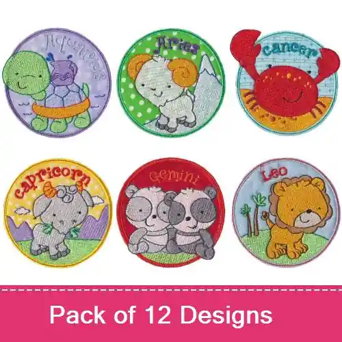 Shop Now Little Zodiac Embroidery design pack by Bunnycup Embroidery, Embroidery Packs on EmbroideryDesigns.com