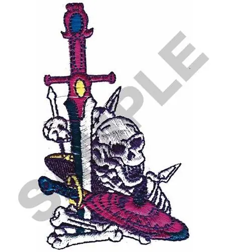 Big Sale SKELETON AND SWORDS Embroidery Design