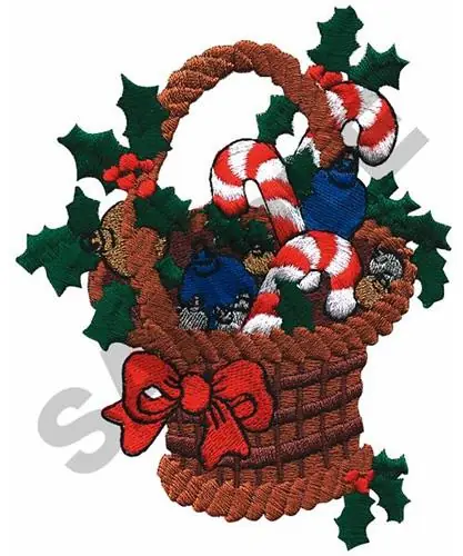 New Release CANDY CANE BASKET Embroidery Design