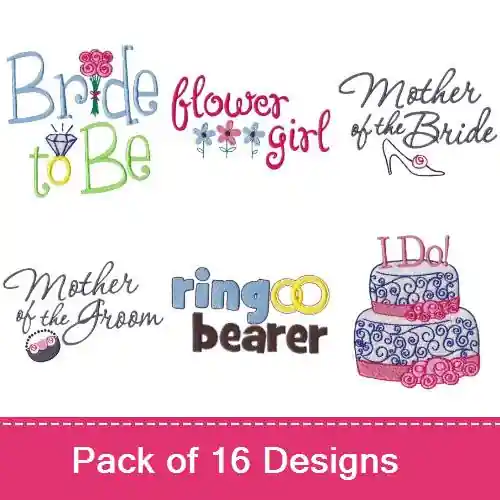 Original Wedding Sentiments Embroidery design pack by Bunnycup Embroidery, Embroidery Packs on EmbroideryDesigns.com