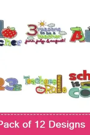 Affordable School Sentiments Embroidery design pack by Bunnycup Embroidery,  Embroidery Packs on EmbroideryDesigns.com