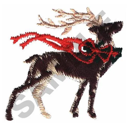DEER WITH RIBBON Embroidery Design Bargain