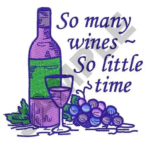 SO MANY WINES Embroidery Design Premium