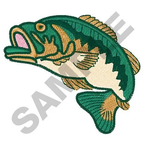 Brand New LARGE MOUTH BASS Embroidery Design