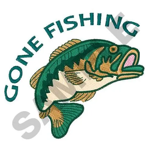 Instant Buy GONE FISHING Embroidery Design