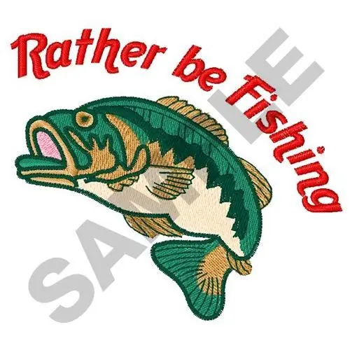 Exclusive RATHER BE FISHING Embroidery Design