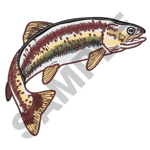 Must Have LARGE RAINBOW TROUT Embroidery Design