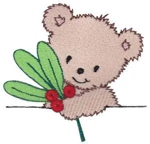 Teddy Bear & Holly Embroidery Design Mega Sale