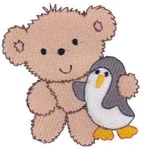 Secure Checkout Teddy Bear & Penguin Embroidery Design