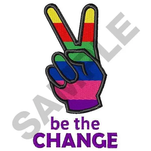 BE THE CHANGE Embroidery Design Viral