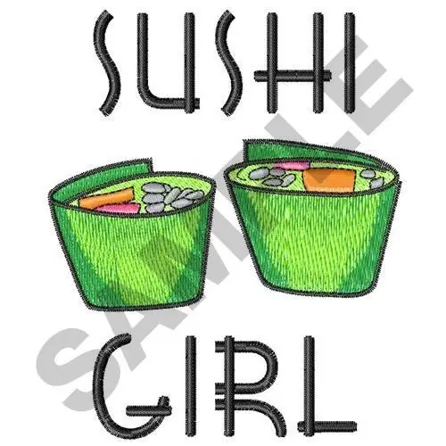 SUSHI GIRL Embroidery Design Order Now