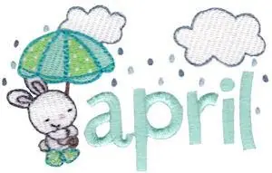 April Showers Embroidery Design Direct From Factory