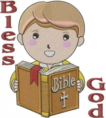 Bless God Embroidery Design Original