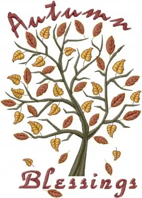 Autumn Blessings Embroidery Design Express Delivery