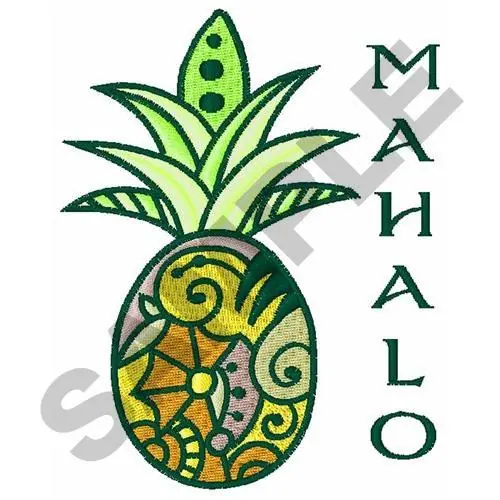 Sale MAHALO PINEAPPLE Embroidery Design