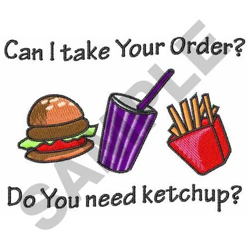 CAN I TAKE YOUR ORDER Embroidery Design Modern
