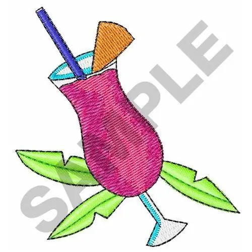 FROZEN TROPICAL DRINK Embroidery Design Genuine