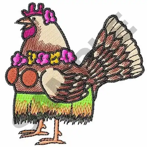Final Sale CHICKEN HULA DANCER Embroidery Design