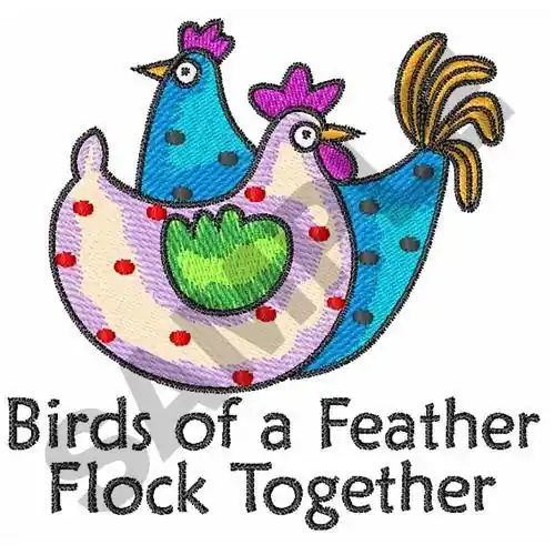 Express Delivery BIRDS OF A FEATHER Embroidery Design