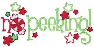No Peeking Embroidery Design Limited Time