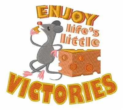 Handmade Mouse & Cheese Embroidery Design