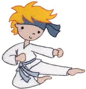 Karate Boy Kid Embroidery Design Professional Grade