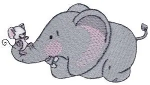 Mouse & Elephant Embroidery Design One Day Deal