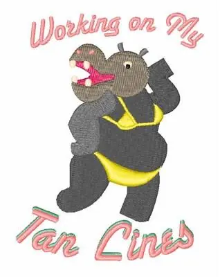 Bikini Hippo Embroidery Design In Demand