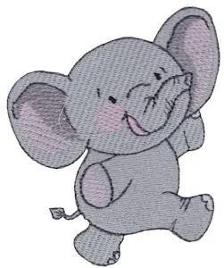 Happy Elephant Embroidery Design Bargain