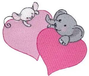 Top Rated Elephant Love Embroidery Design