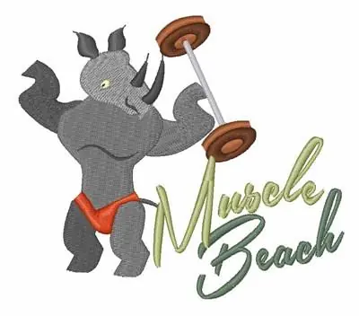 Weightlifting Rhino Embroidery Design Shop Now