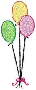 Three Balloons Embroidery Design Latest