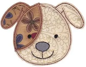 Low Price Dog Face Applique Embroidery Design