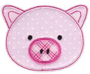 Pig Face Applique Embroidery Design Place Order