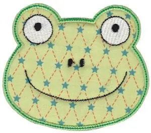 Frog Face Applique Embroidery Design Viral