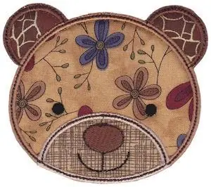 Express Delivery Bear Face Applique Embroidery Design