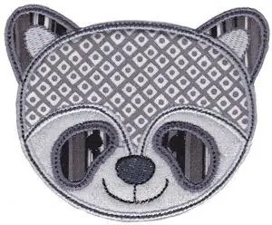 Direct From Factory Raccoon Face Applique Embroidery Design