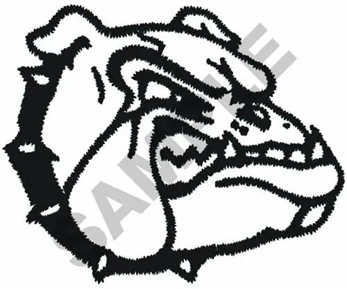 Modern BULLDOG Embroidery Design
