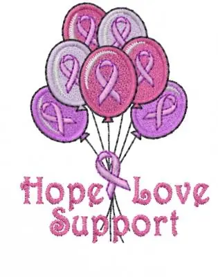 Hope Love Support Embroidery Design Discount