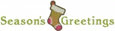 Season’s Greetings Stocking Cookie Embroidery Design Price Drop