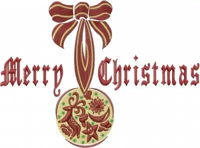 Weekend Sale Merry Ribbon Ornament Embroidery Design
