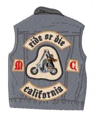 Exclusive Motorcycle Club Vest Embroidery Design