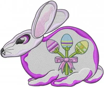 Free Shipping Easter Bunny Egg Bouquet Embroidery Design