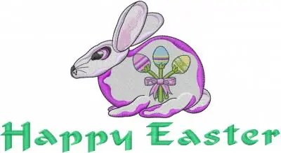 Happy Easter Egg Bunny Embroidery Design Free Returns