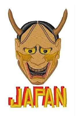 Japanese Mask Embroidery Design Premium