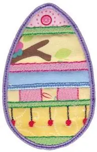 Bargain Applique Stripped Egg Embroidery Design